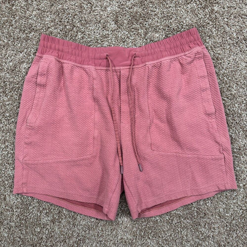 Lululemon At Ease Shorts XL Salmon 6” Textured Double Knit Stretch